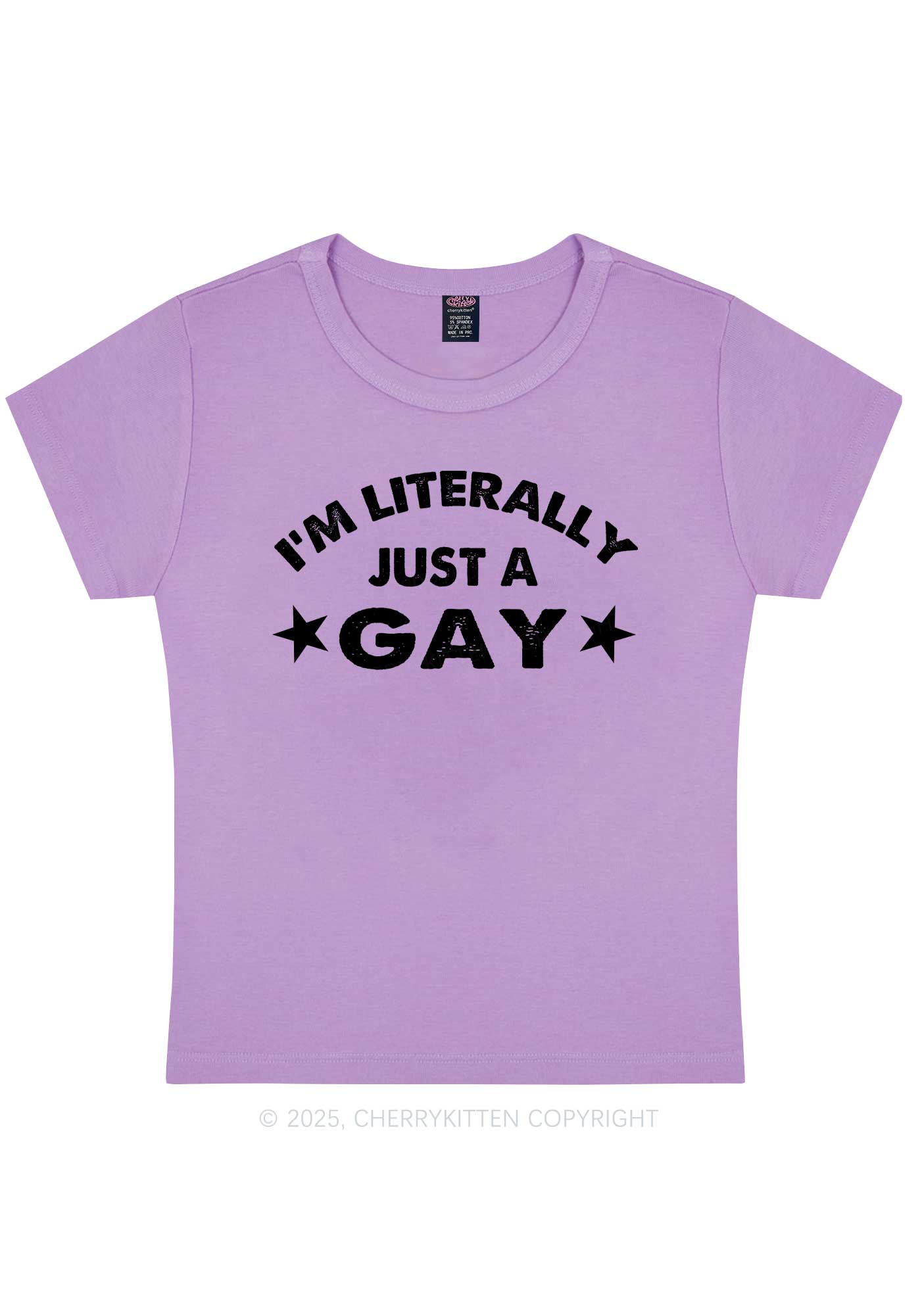 Literally Just A Gay Pride Y2K Baby Tee Cherrykitten