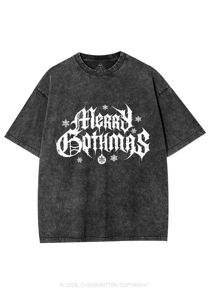 Merry Gothmas Y2K Shirts Washed Tee Cherrykitten