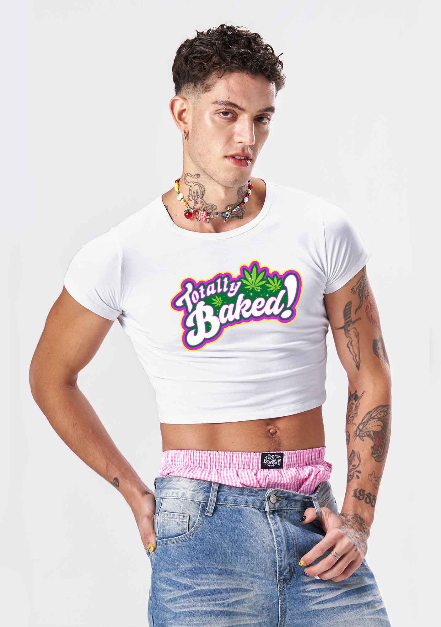 Totally Baked Y2K Baby Tee Cherrykitten