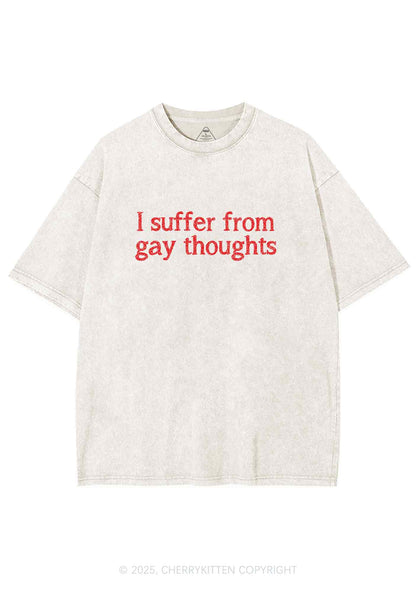 Suffer From Gay Thoughts Y2K Washed Tee Cherrykitten