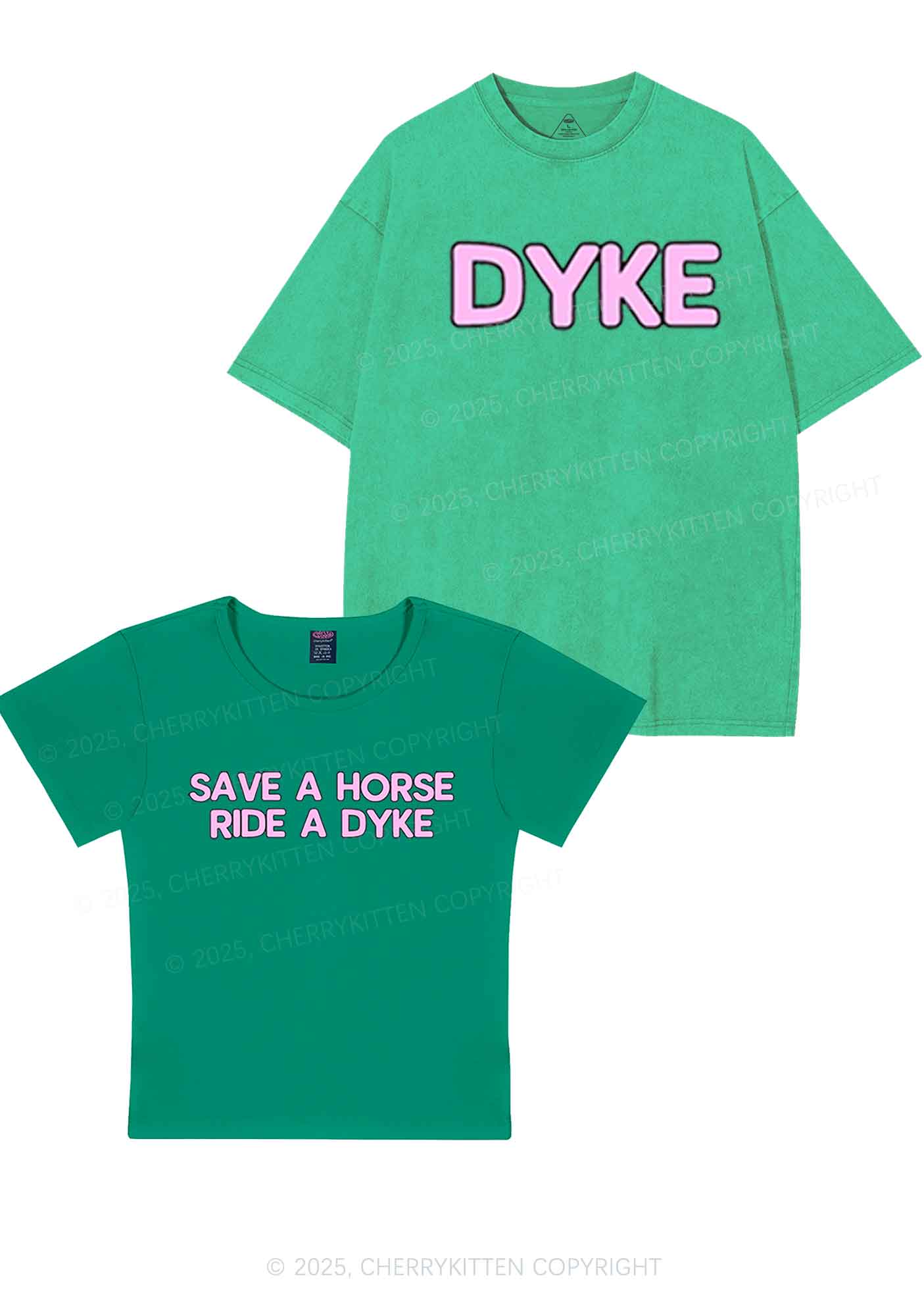 Save Horse Ride Dyke Y2K Valentine's Day Couple Shirt Cherrykitten