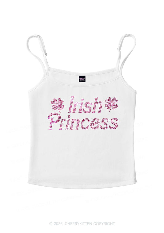 Rhinestone Irish Princess St Patricks Y2K Spaghetti Strap Cami Cherrykitten