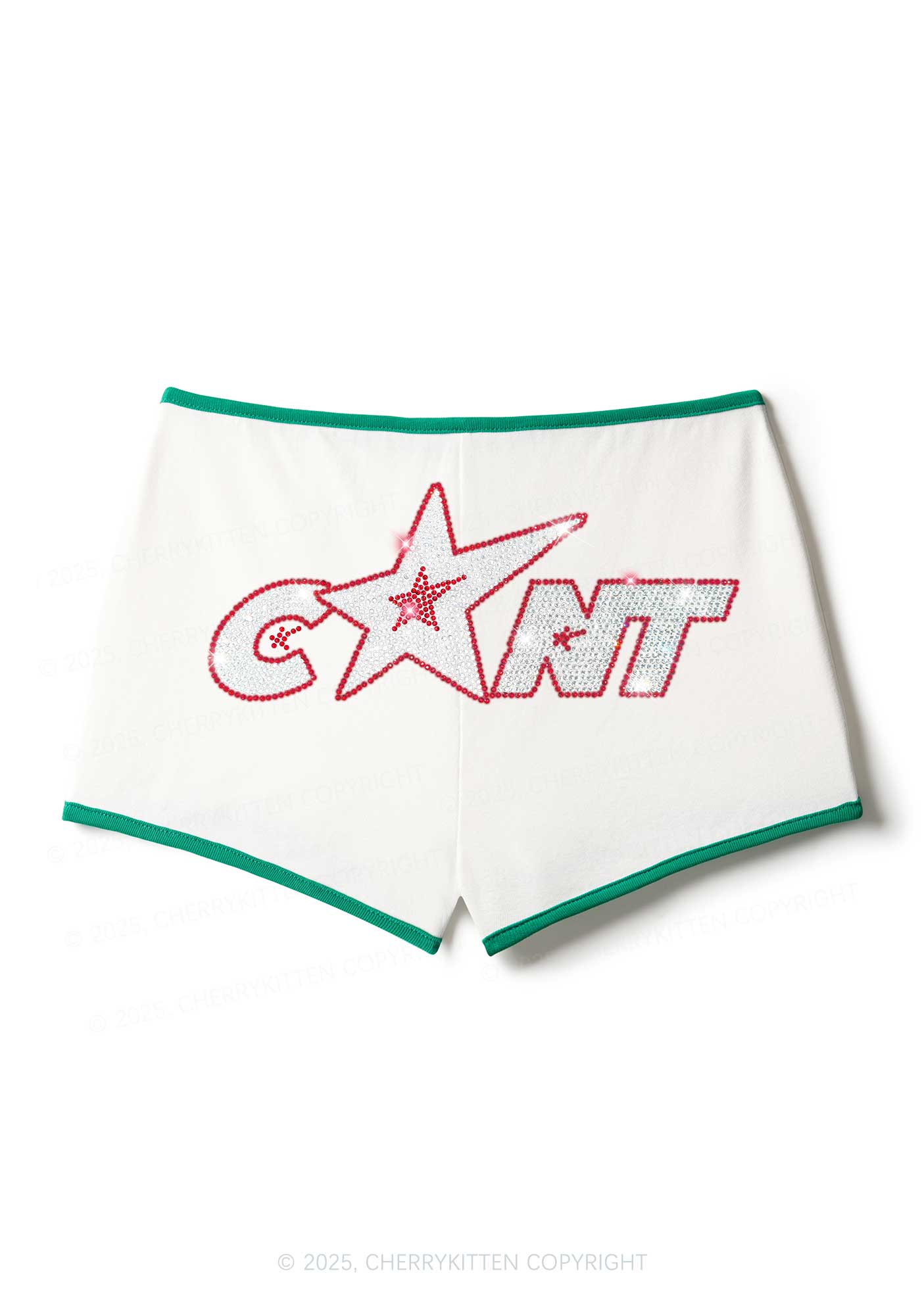 Rhinestone Star Cxxt Y2K Booty Shorts Cherrykitten