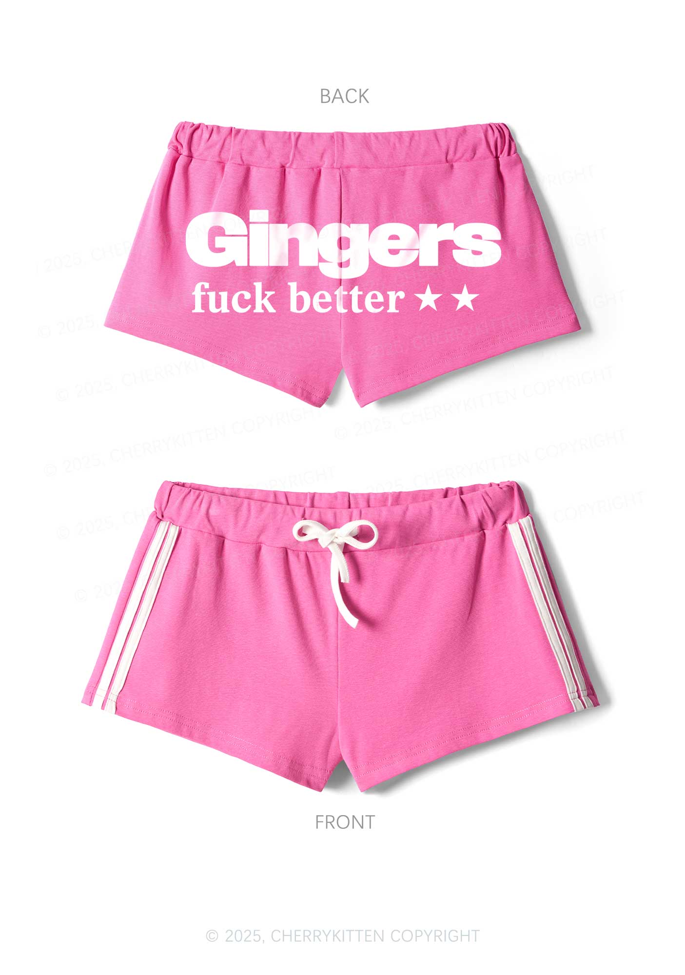 Gingers Fxxk Better Y2K Drawstring Mini Shorts Cherrykitten