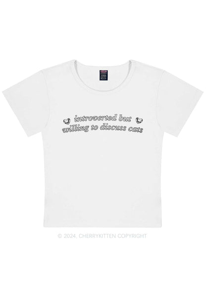 Curvy Willing To Discuss Cats Y2K Baby Tee Cherrykitten