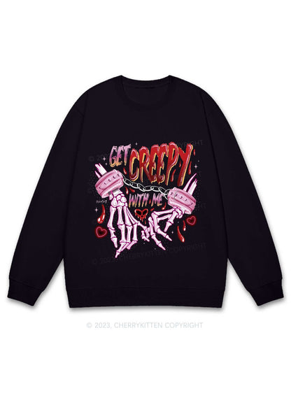 Halloween Get Creepy With Me Y2K Sweatshirt Cherrykitten