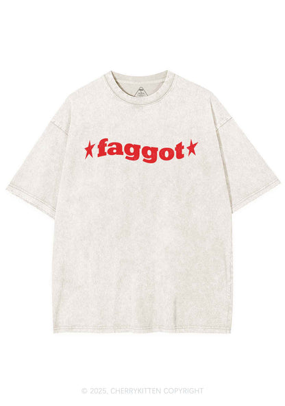 Red Faggot Pride Y2K Shirts Washed Tee Cherrykitten