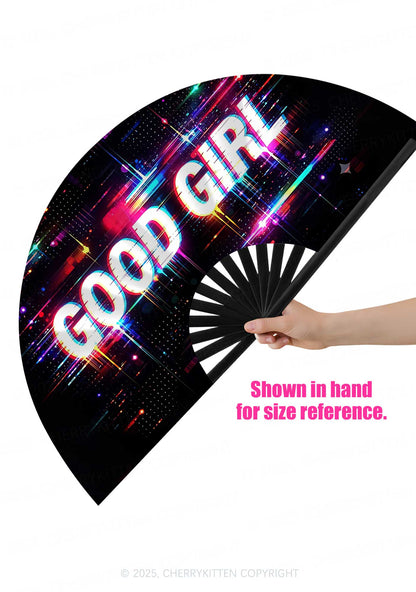 Good Girl Y2K Rave Hand Fan Cherrykitten