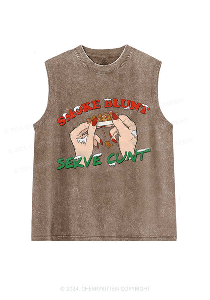 Christmas Smoke Blunt Y2K Washed Tank Cherrykitten