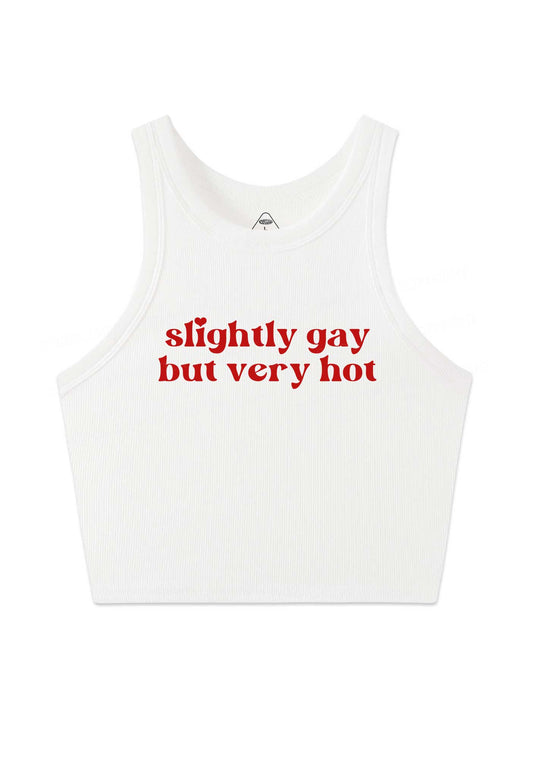 Slightly Gay But Very Hot Pride Y2K Crop Tank Top Cherrykitten