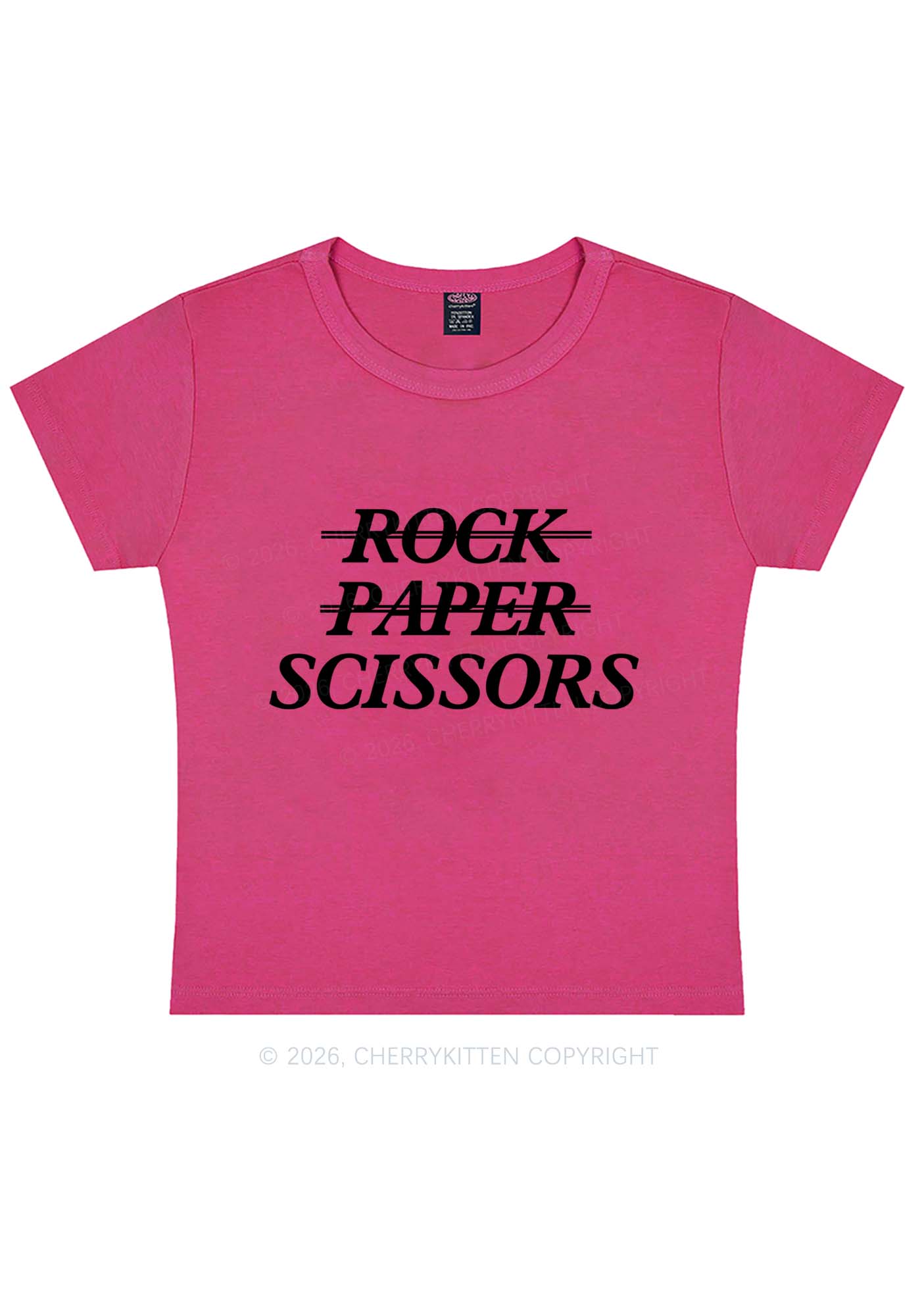Rock Paper Scissors Pride Y2K Baby Tee Cherrykitten