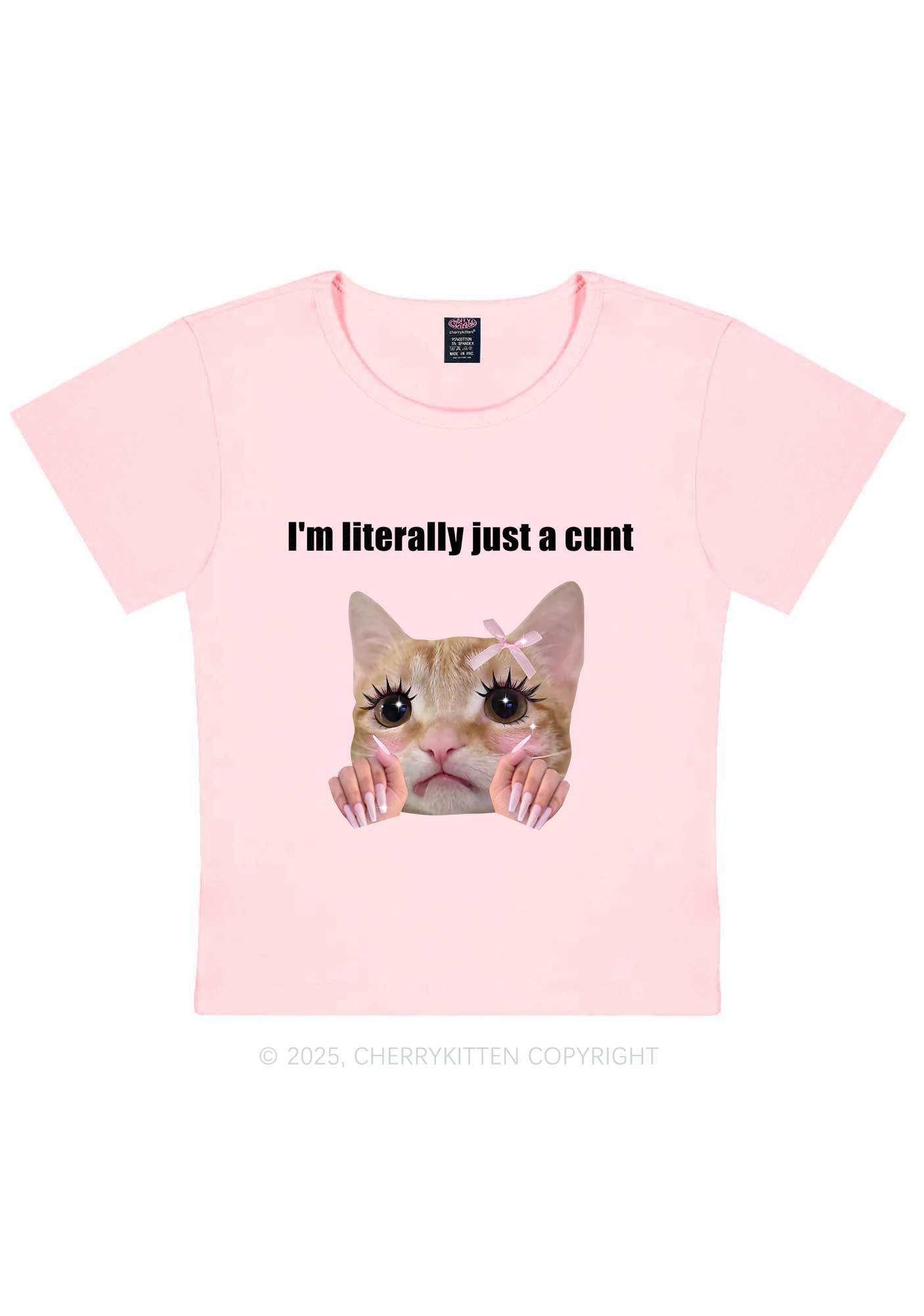 Im Literally Cxxt Y2K Baby Tee Cherrykitten