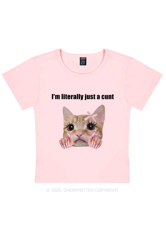Im Literally Cxxt Y2K Baby Tee Cherrykitten