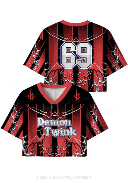 Demon Twink Pride Y2K Crop Sport Jersey Shirts Cherrykitten