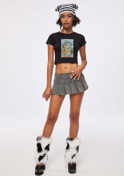 The Cat Lady Y2K Baby Tee Cherrykitten
