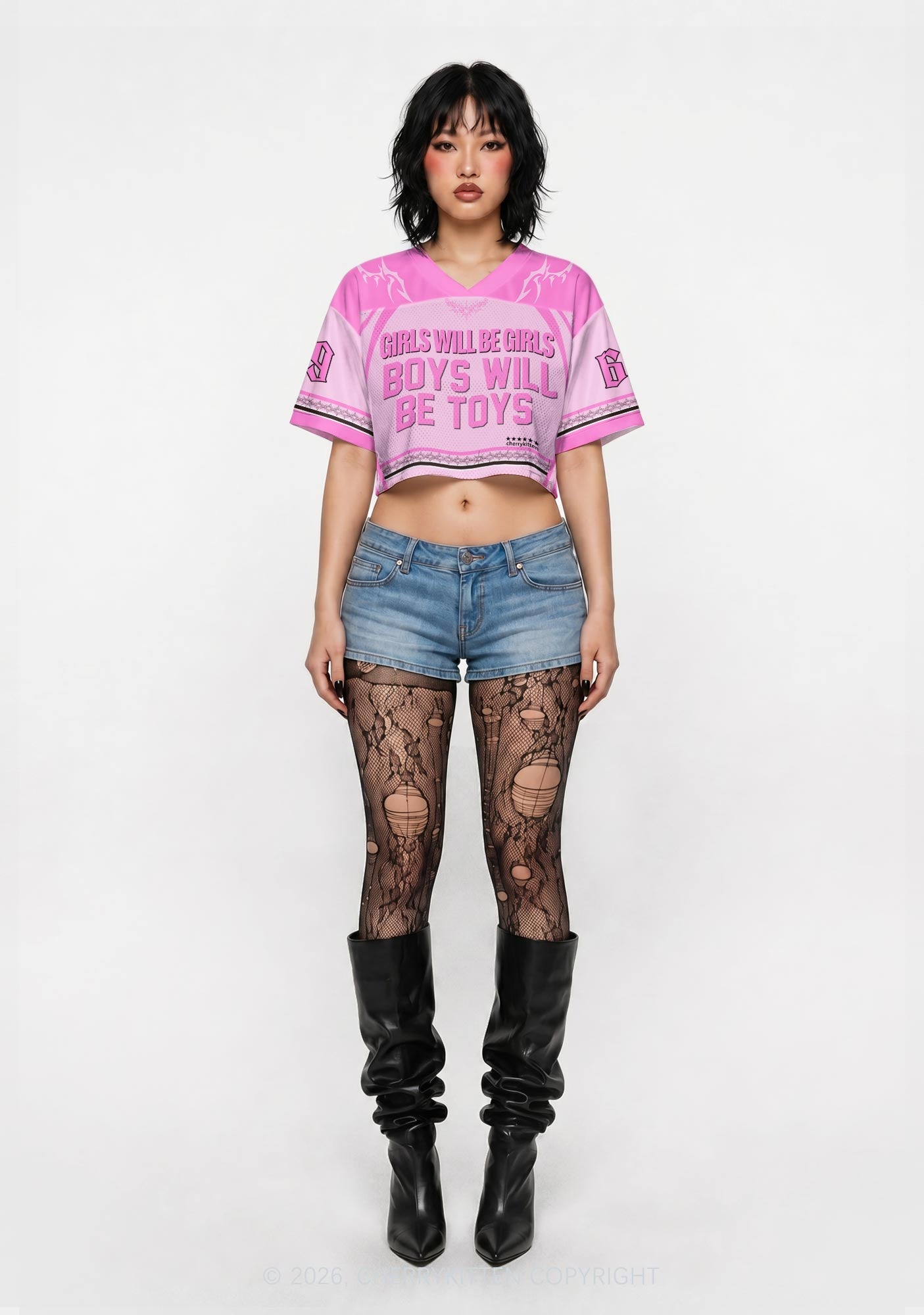 Boys Will Be Toys Y2K Crop Sport Jersey Shirts Cherrykitten