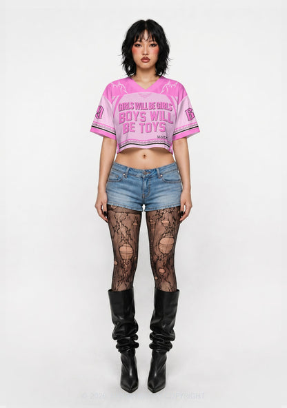 Boys Will Be Toys Y2K Crop Sport Jersey Shirts Cherrykitten