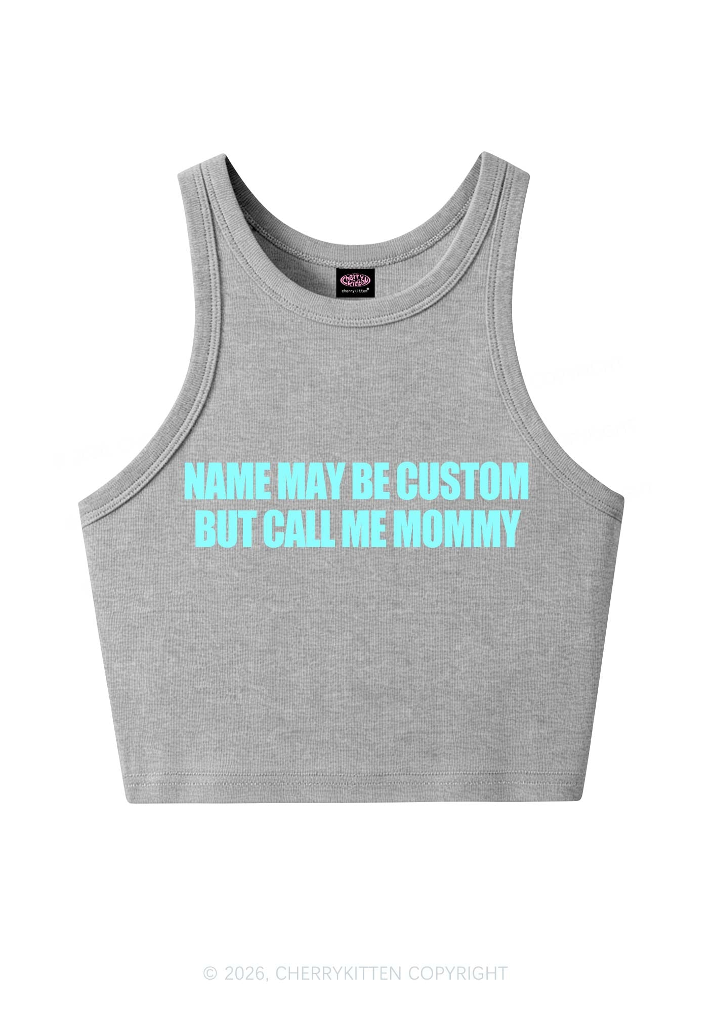 Custom Name Call Me Mommy Y2K Crop Tank Top Cherrykitten