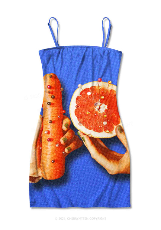 Carrots and Grapefruit Pride Y2K Print Slip Dress Cherrykitten