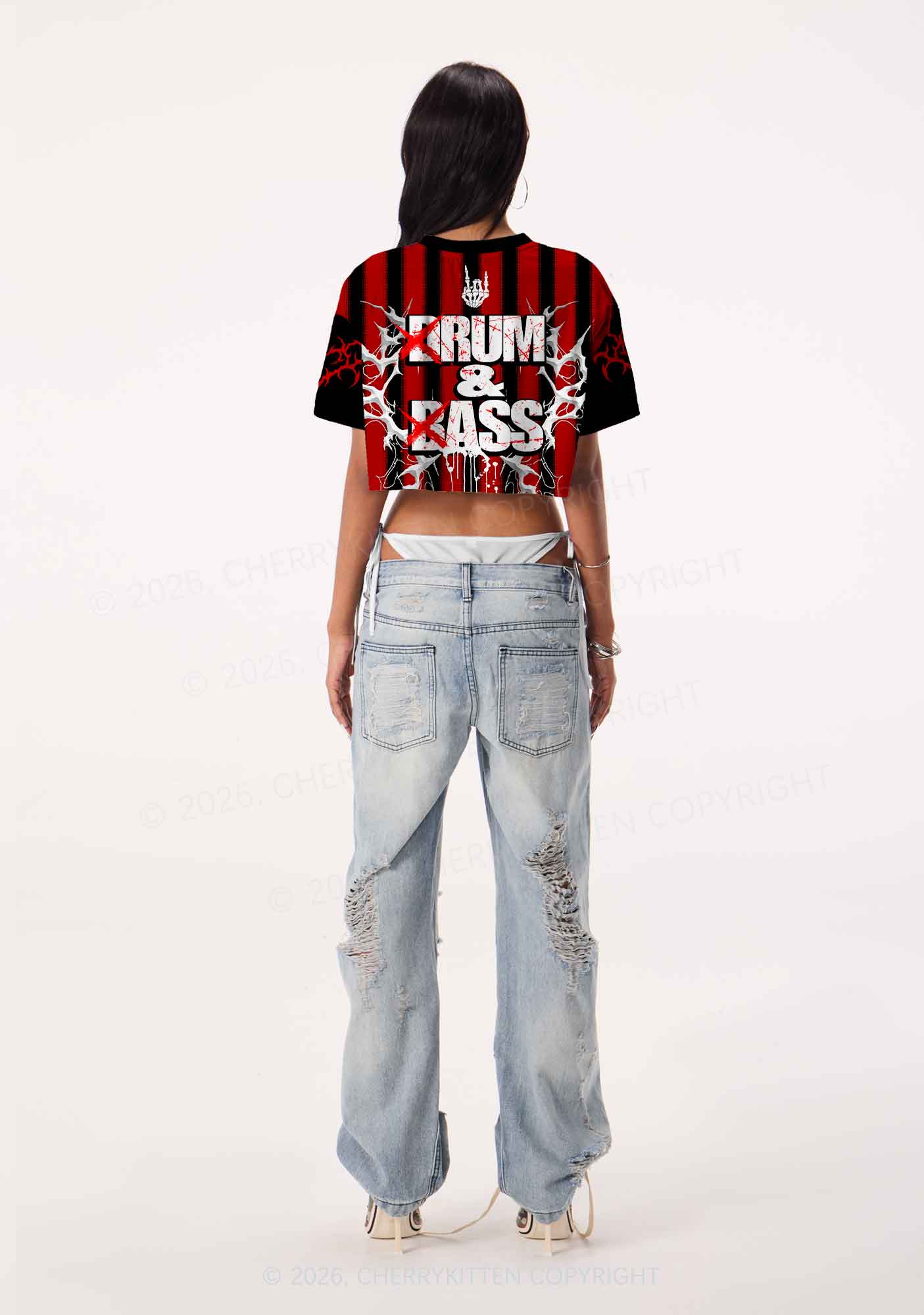 Drum And Bass Y2K Crop Sport Jersey Shirts Cherrykitten