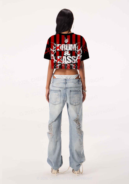 Drum And Bass Y2K Crop Sport Jersey Shirts Cherrykitten