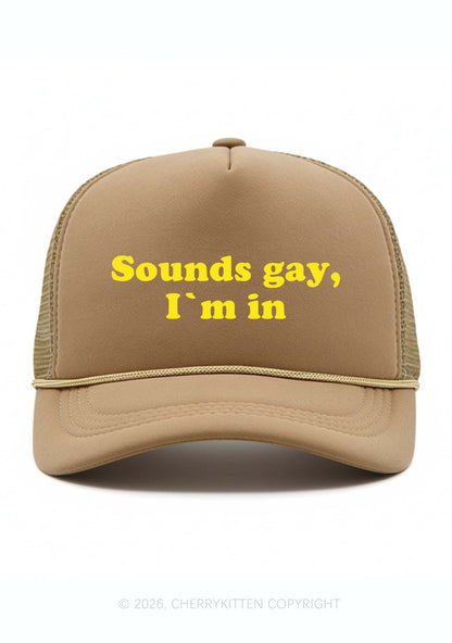 Sounds Gay Im In Pride Y2K Trucker Hat Cherrykitten