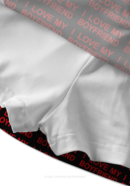 I Love My Boyfriend Y2K Print Mini Skirt Cherrykitten