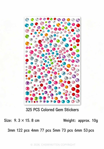 1pc Colord Pearls Gems Y2K Face Sticker Cherrykitten