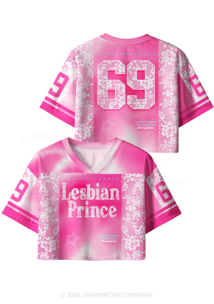 Lesbian Prince Pride Y2K Crop Sport Jersey Shirts Cherrykitten