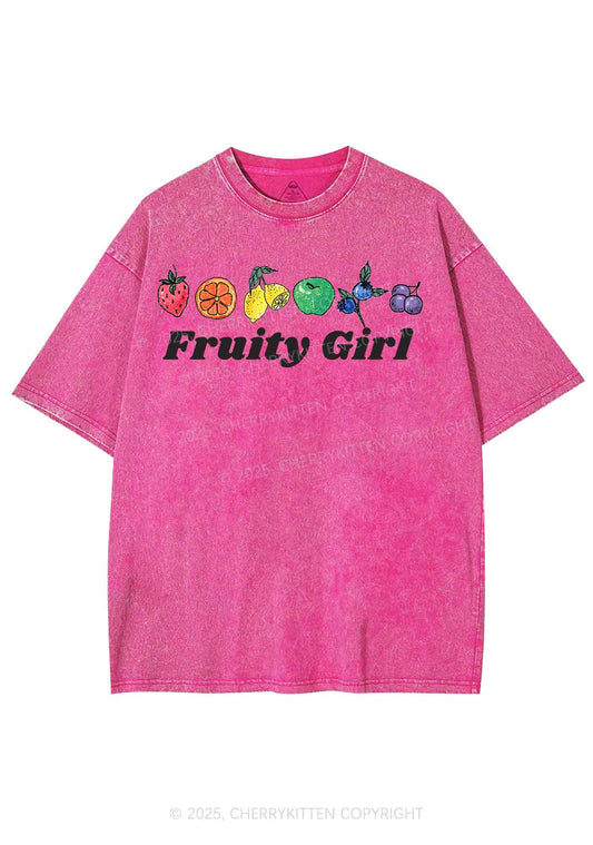 Fruity Girl Y2K Shirts Washed Tee Cherrykitten