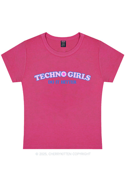 Techno Girl Do Better Y2K Baby Tee Cherrykitten