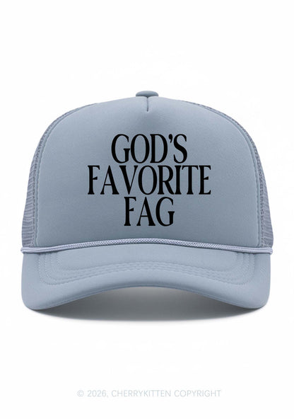 Gods Favorite Fag Pride Y2K Trucker Hat Cherrykitten
