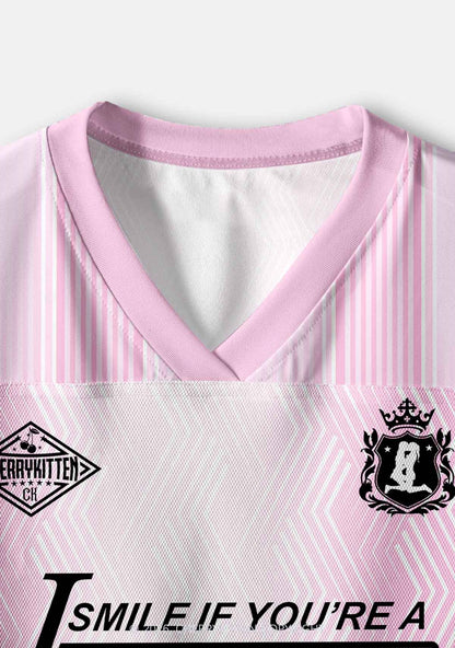 Smile If You Are Lesbian Pride Y2K Crop Sport Jersey Shirts Cherrykitten