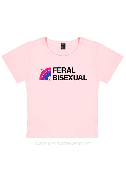 Feral Bisexual Pride Y2K Baby Tee Cherrykitten