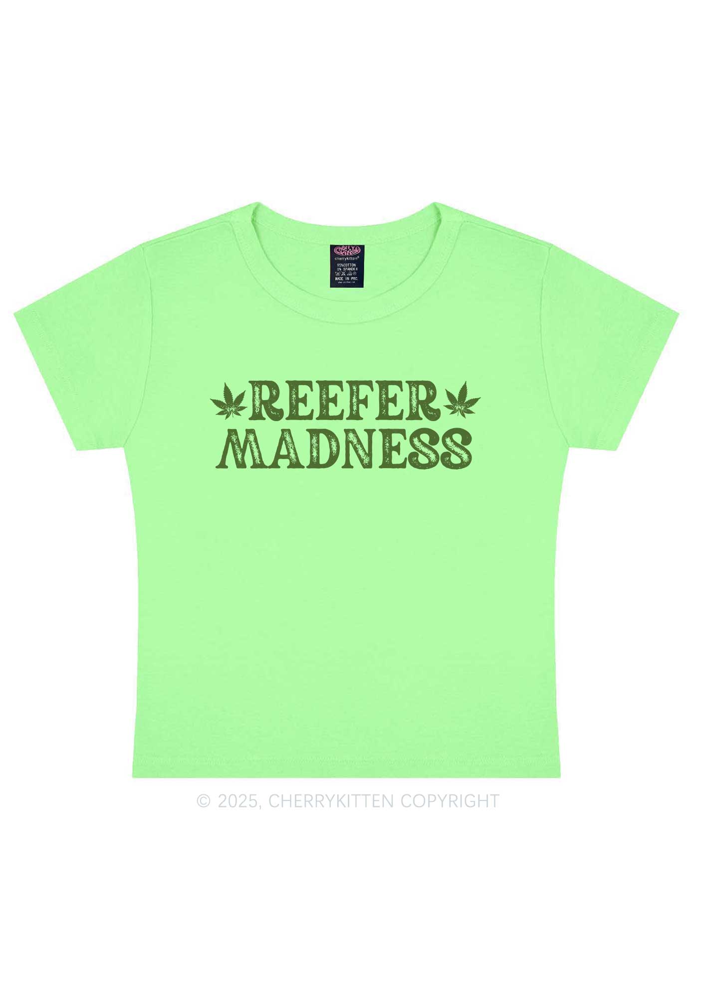 Green Madness Y2K Baby Tee Cherrykitten