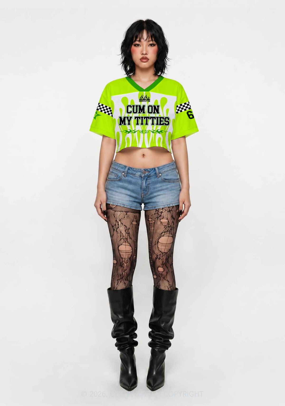 Cxm On My Txtties Y2K Crop Sport Jersey Shirts Cherrykitten