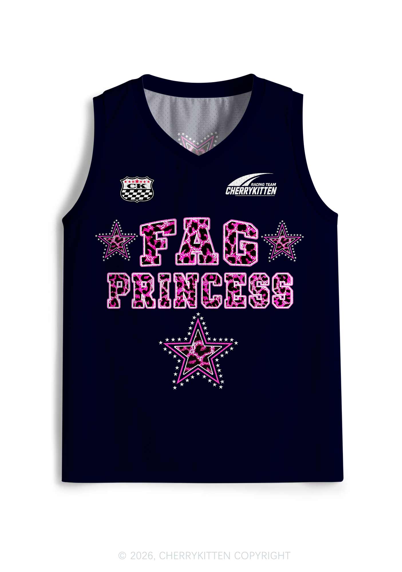 Pink Leopard Fag Princess Pride Y2K Sport Jersey Tank Cherrykitten