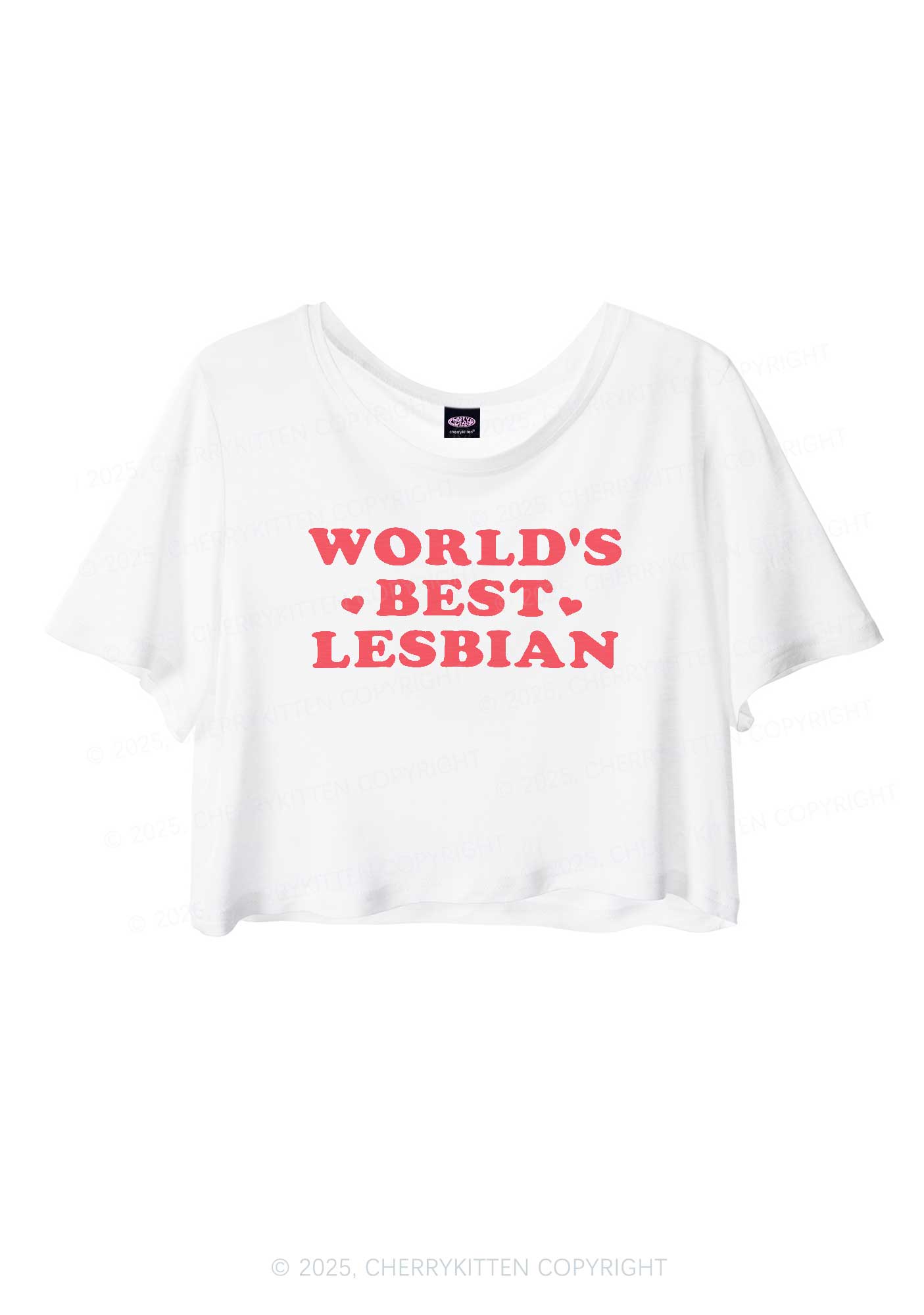 Worlds Best Lesbian Pride Y2K Sheer Crop Tee Cherrykitten