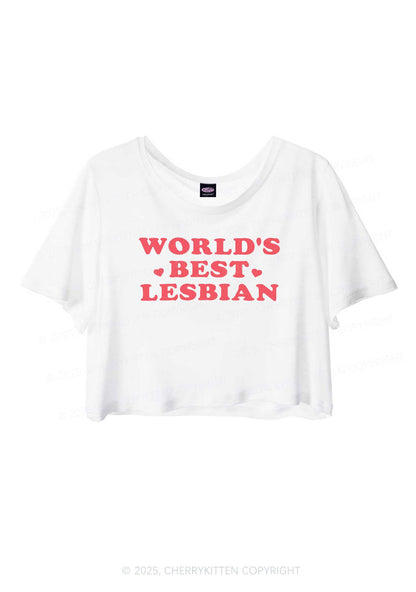 Worlds Best Lesbian Pride Y2K Sheer Crop Tee Cherrykitten