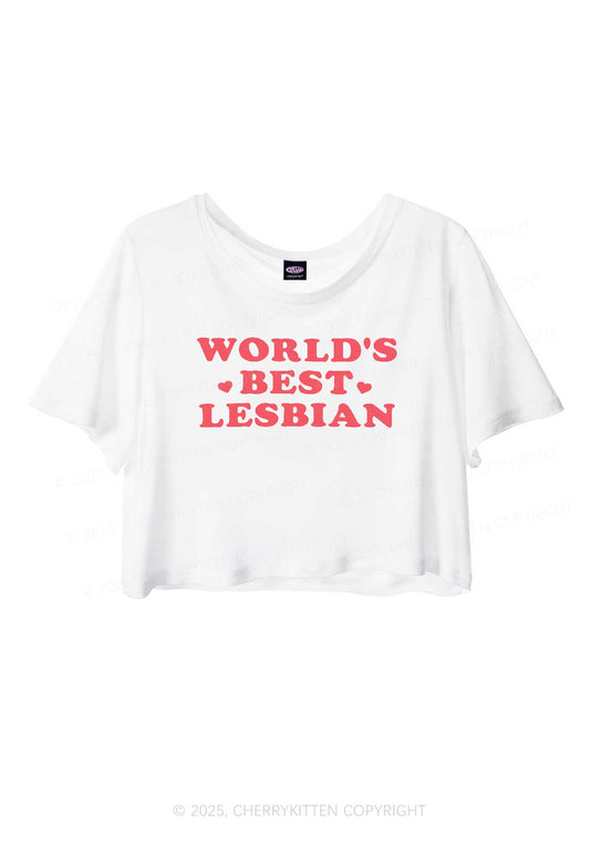 Worlds Best Lesbian Pride Y2K Sheer Crop Tee Cherrykitten