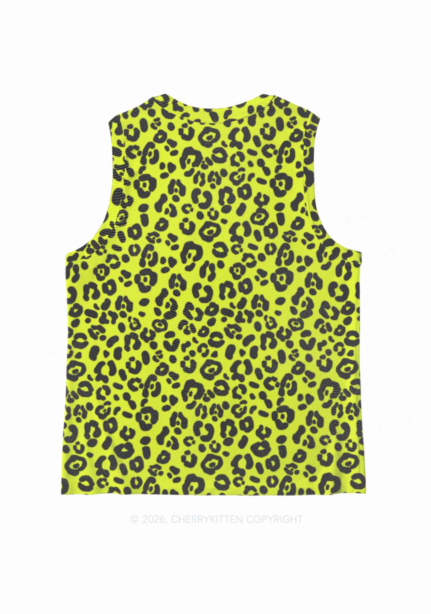 Neon Leopard Y2K Mesh Muscle Tank Cherrykitten