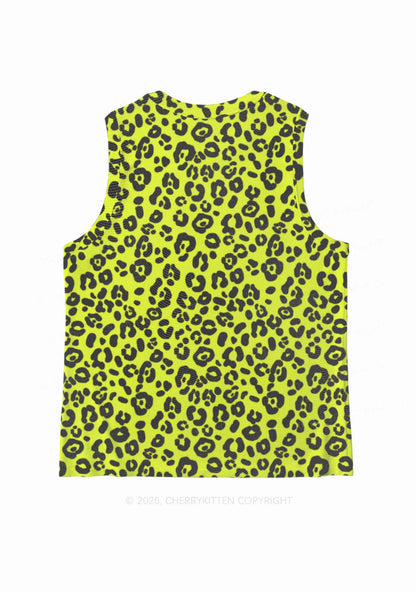 Neon Leopard Y2K Mesh Muscle Tank Cherrykitten