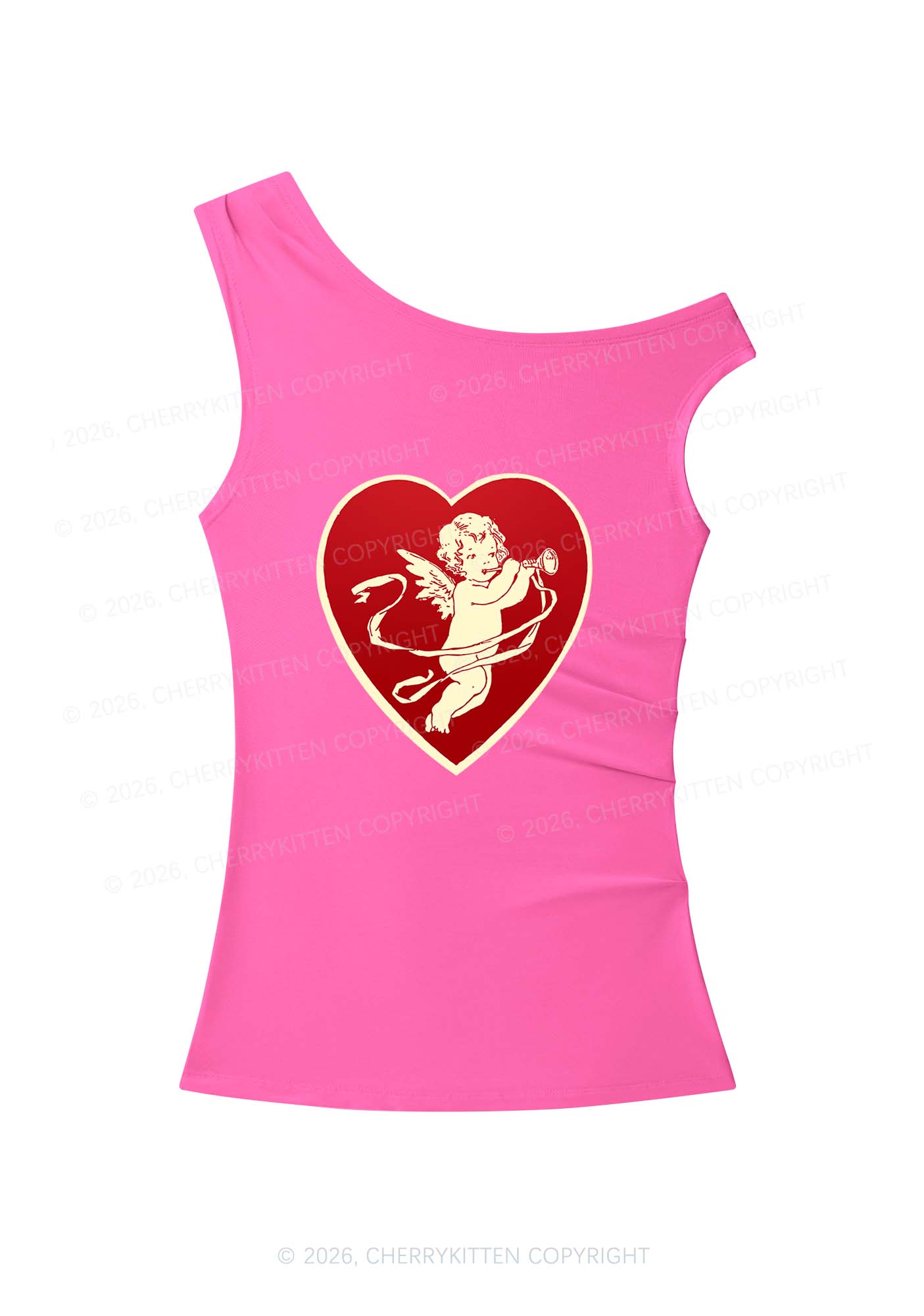 Trumpet Cupid Y2K Off Shoulder Tank Top Cherrykitten