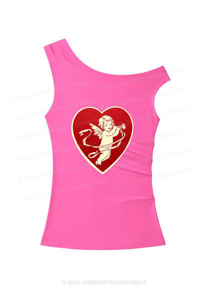 Trumpet Cupid Y2K Off Shoulder Tank Top Cherrykitten