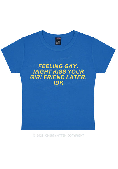 Kiss Your GF Later Pride Y2K Baby Tee Cherrykitten