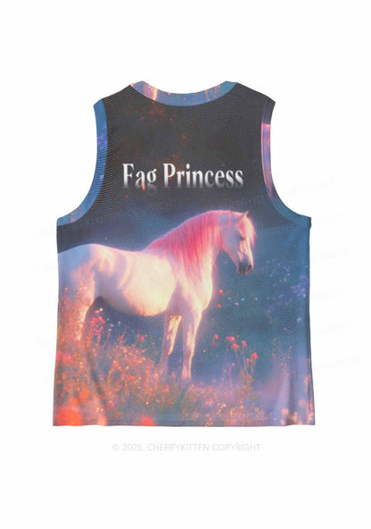 Fag Princess Horse Pride Y2K Mesh Muscle Tank Cherrykitten