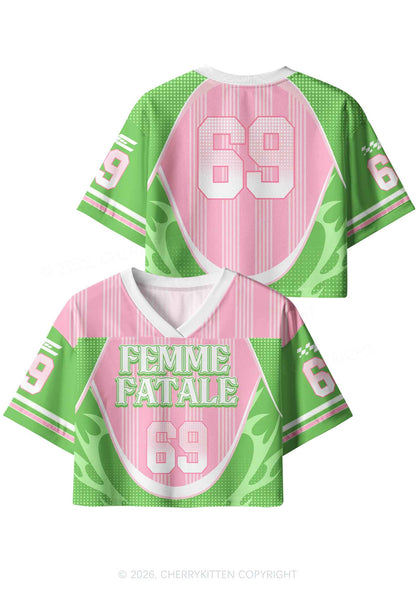 Femme Fatale Pride Y2K Crop Sport Jersey Shirts Cherrykitten
