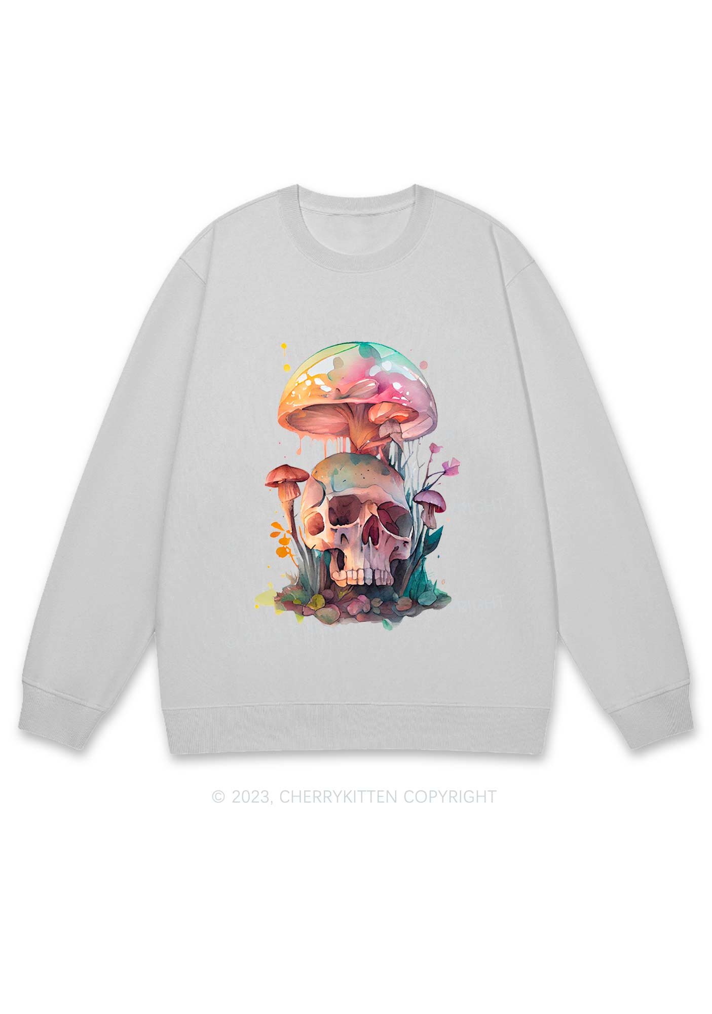 Halloween Skull Mushroom Y2K Sweatshirt Cherrykitten