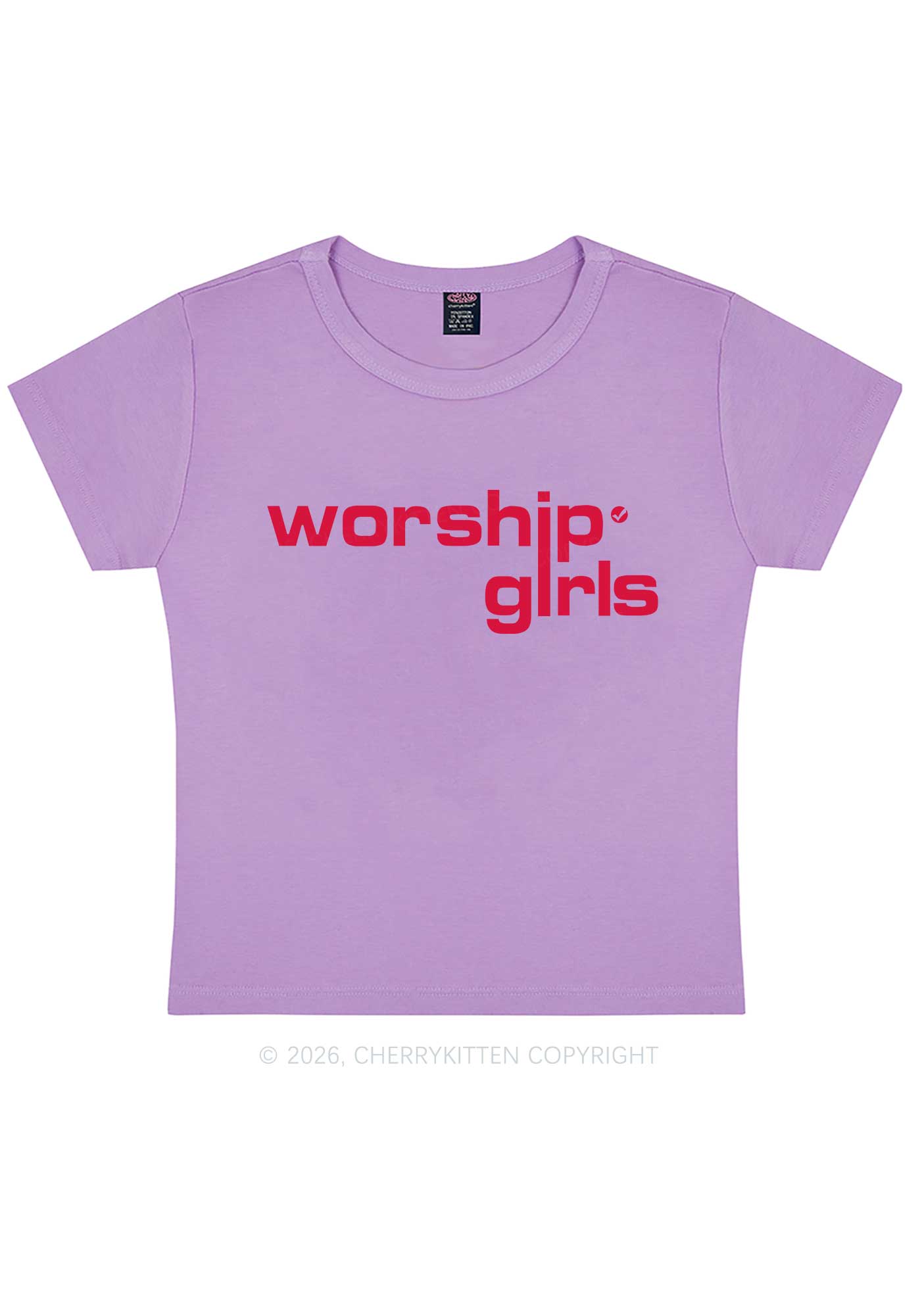 Worship Girls Pride Y2K Baby Tee Cherrykitten