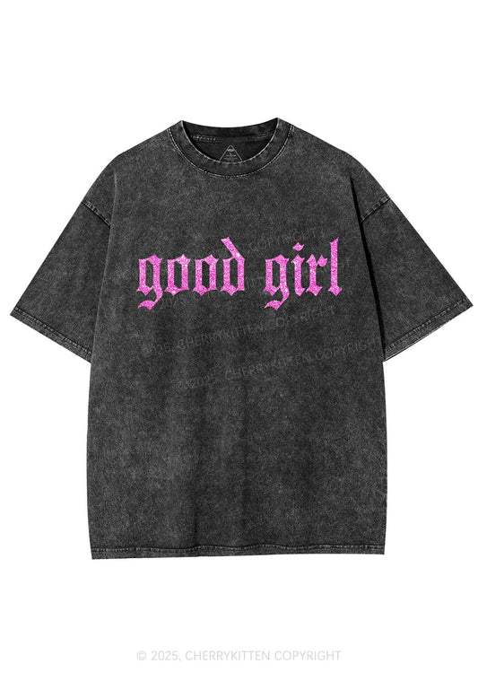 Glitter Good Girl Y2K Shirts Washed Tee Cherrykitten